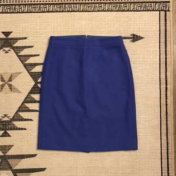J.Crew Blue Wool-Blend Pencil Skirt - Picture 2 of 6